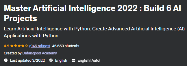 Pictures · Udemy — Master Artificial Intelligence 2022 : Build 6 AI Projects 2022-3