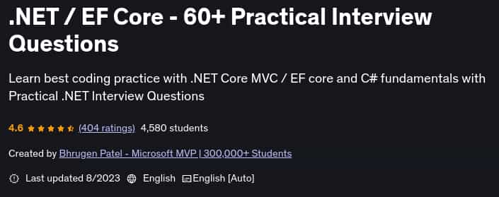 Pictures · Udemy — .NET / EF Core – 60+ Practical Interview Questions 2023-8
