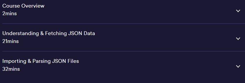 Course topics · Pluralsight — Reading, Writing and Parsing JSON Files in Python 2023-6