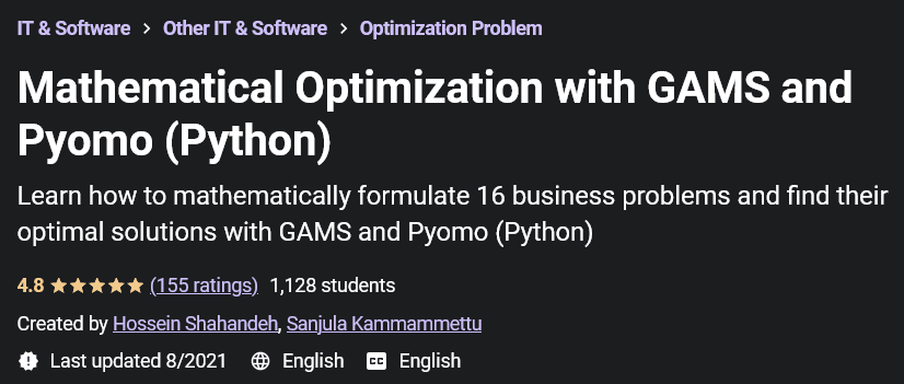 Pictures · Udemy — Mathematical Optimization with GAMS and Pyomo (Python) 2021-6