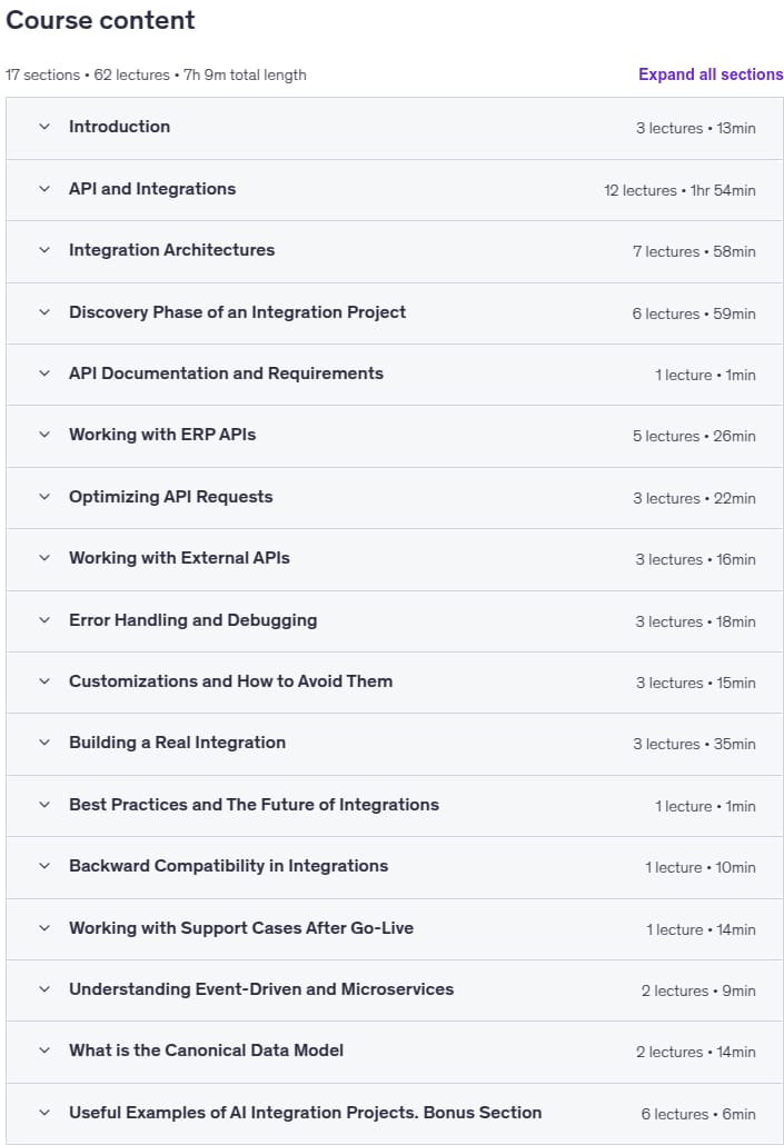 Course topics · Mastering API Integrations: From Scratch to Real-Projects 2025-11