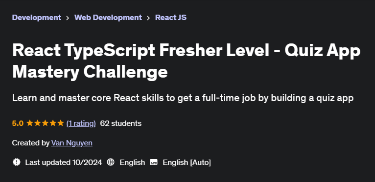 Pictures · Udemy — React TypeScript Fresher Level – Quiz App Mastery Challenge 2024-10