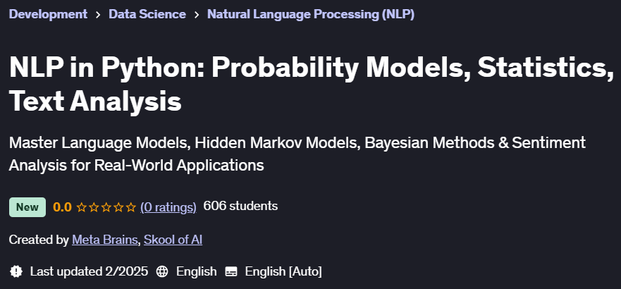 Pictures · Udemy — NLP in Python: Probability Models, Statistics, Text Analysis 2025-2