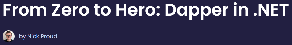 图片 · 此分類上一篇: From Zero to Hero: Dapper in .NET 2025-6
