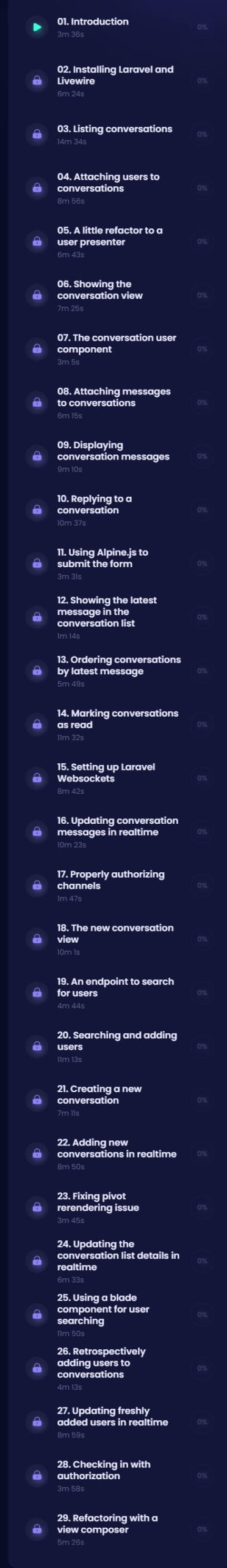 Course topics · Codecourse – Realtime Private Messages with Laravel Livewire 2020-10