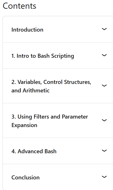 کورس کے موضوعات · Linux Bash Shells and Scripts: Streamlining Task and Improving Workflows with Automation (بش شیلز اور سکرپٹ: آٹومیشن کے ساتھ کام کے بہاؤ کو بہتر بنانے کے کام) 2025-5
