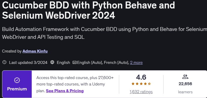 Pictures · Udemy — Cucumber BDD with Python Behave and Selenium WebDriver 2024 2024-3