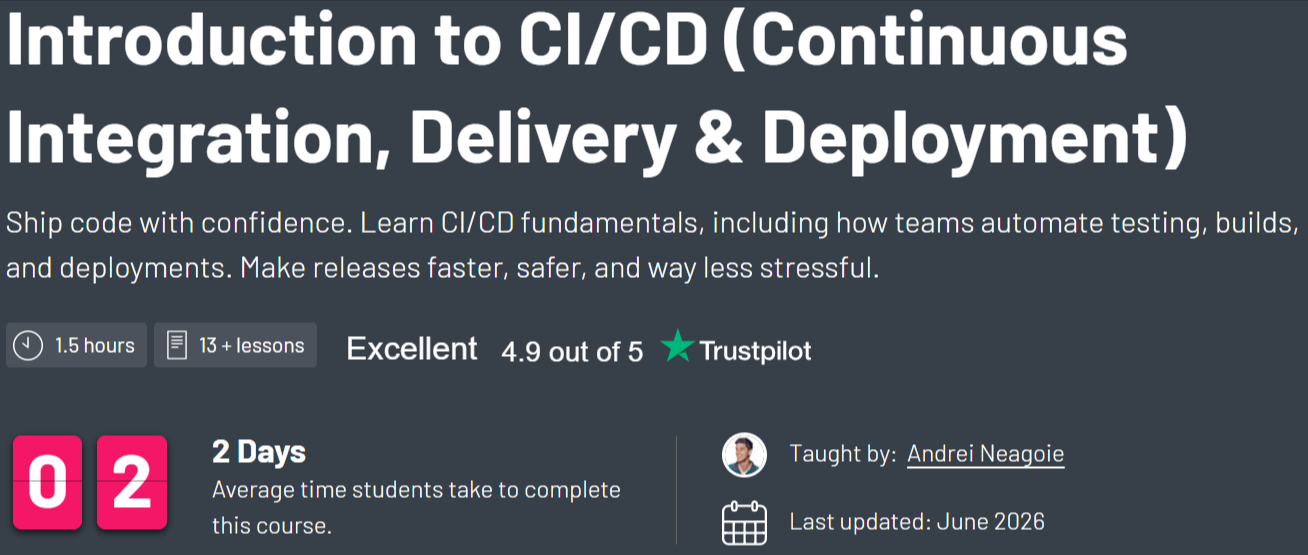 Bilder · ZeroToMastery – Einführung in CI/CD (Continuous Integration, Delivery & Deployment) 2026-4