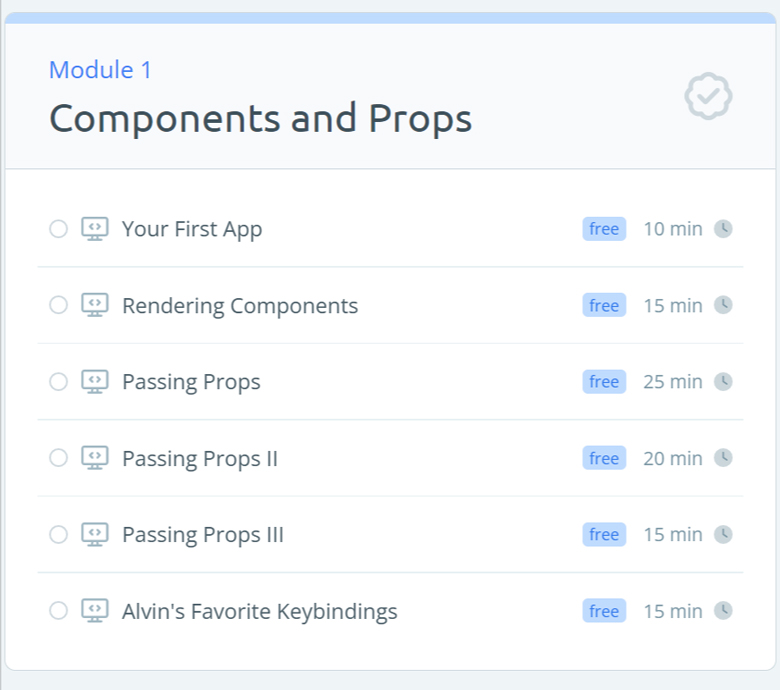 Course topics · React-Formula – Learn Frontend Development 2024-8