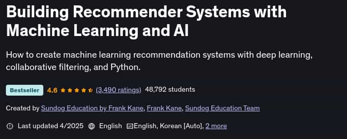 Pictures · Udemy — Building Recommender Systems with Machine Learning and AI 2025-4