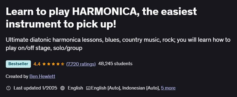 Pictures · Udemy — Learn to play HARMONICA, the easiest instrument to pick up! 2025-1