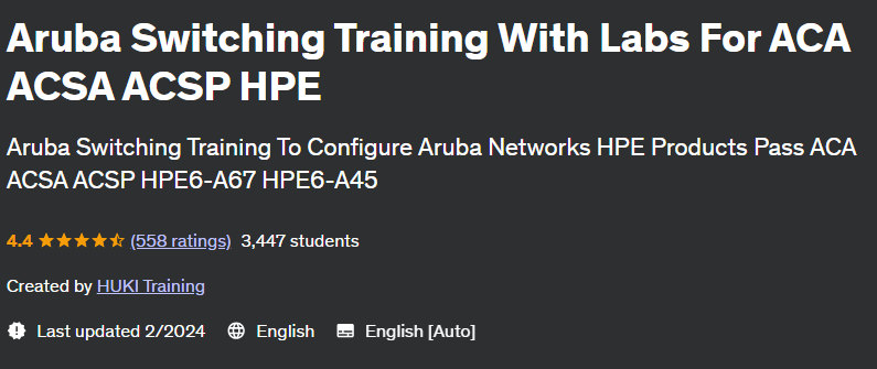 Pictures · Udemy — Aruba Switching Training With Labs For ACA ACSA ACSP HPE 2024-2
