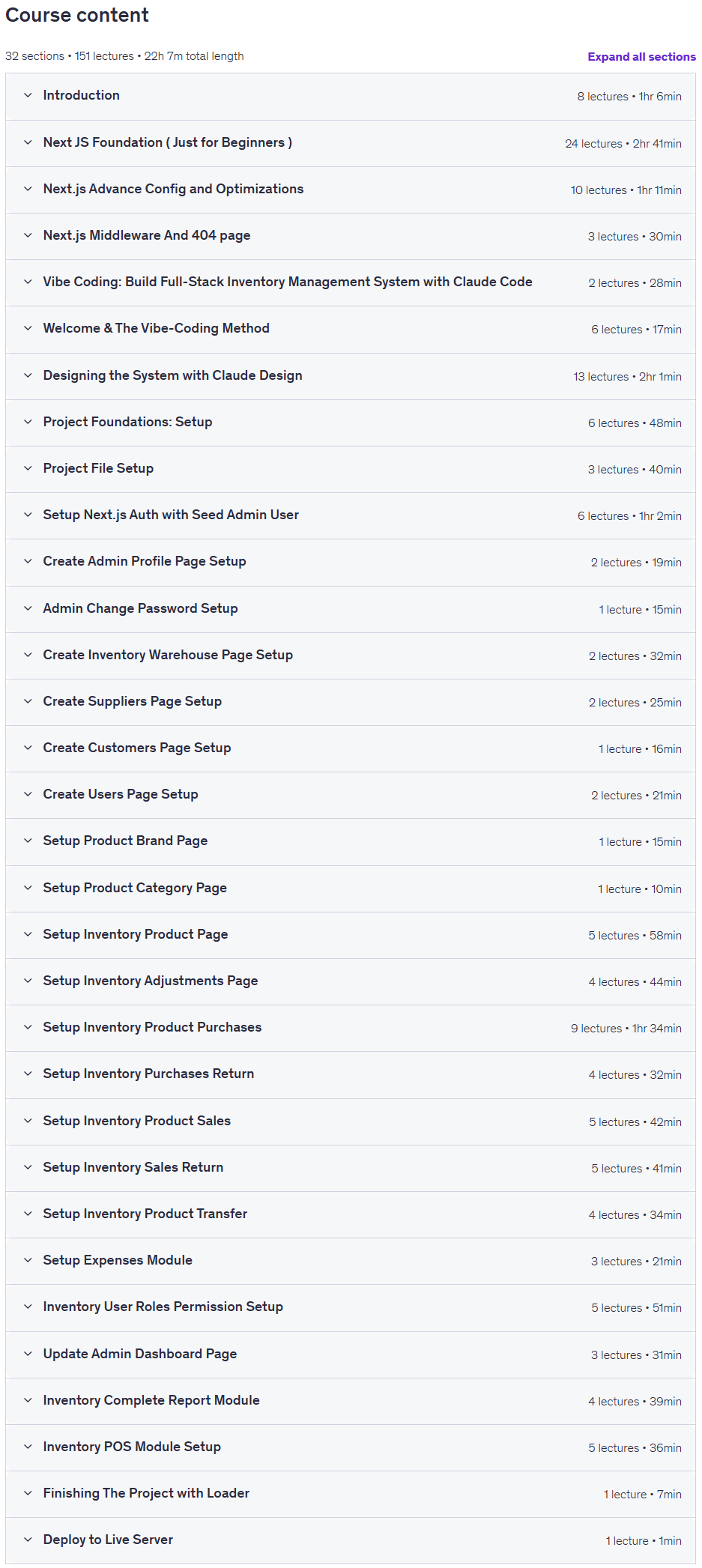 کورس کے موضوعات · Vibe کوڈنگ: Full-Stack Inventory اپلی کیشن بنائیں Claude کوڈ 2026-7