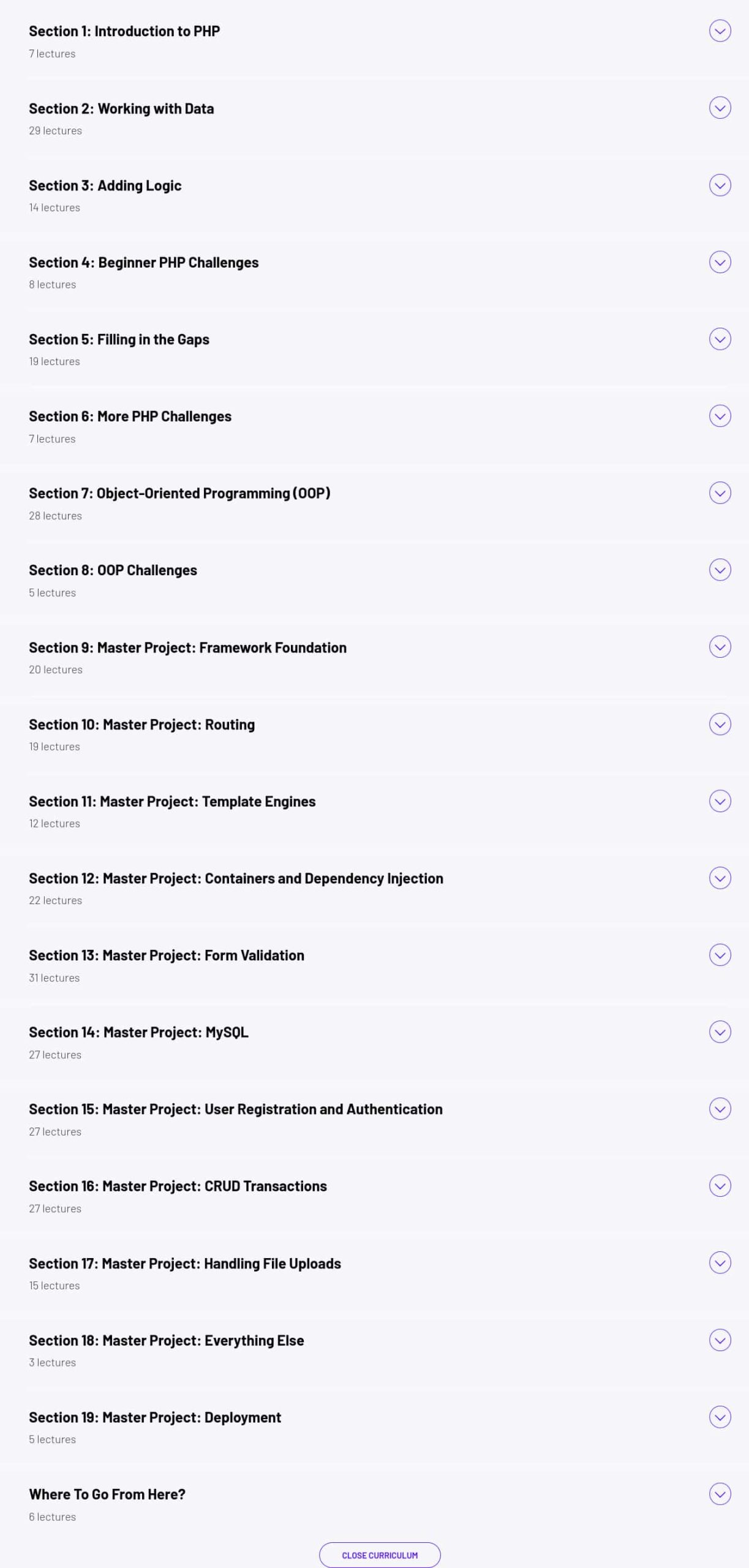 Course topics · ZeroToMastery – PHP Development Bootcamp: Zero to Mastery 2025-4
