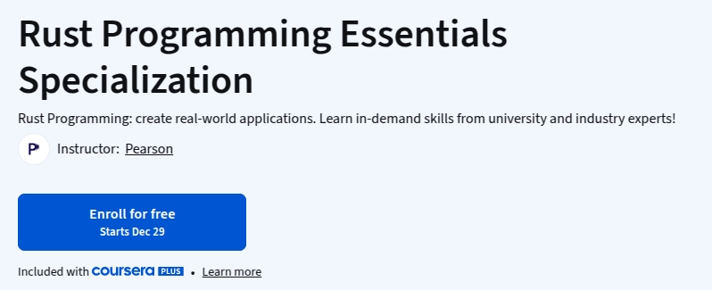 Pictures · Coursera — Rust Programming Essentials Specialization 2025-12