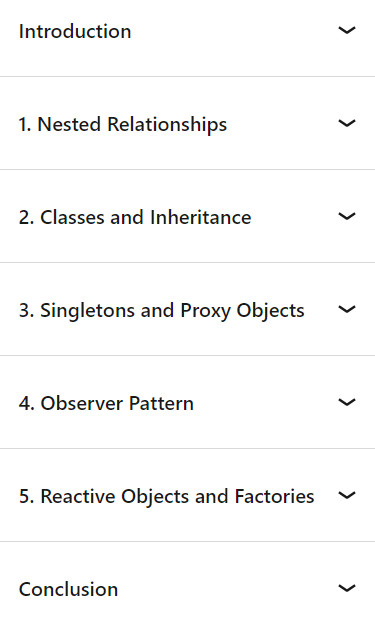 Course topics · JavaScript: Five Advanced Challenges and Concepts 2023-9