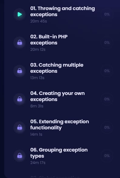 Course topics · Codecourse – All About Exceptions 2020-11