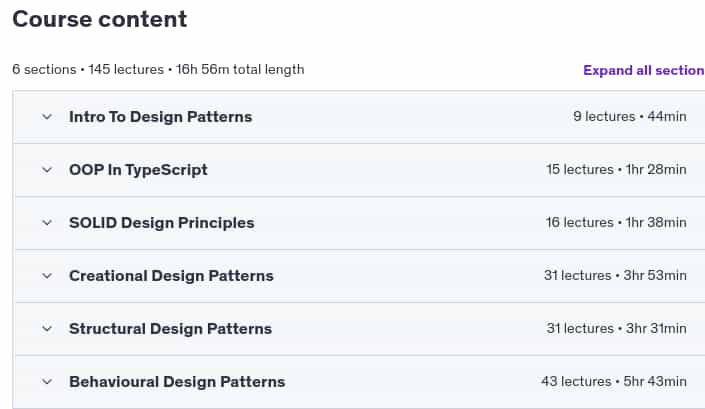 Temas del curso · TypeScript Modelos de diseño y principios sólidos 2024-4