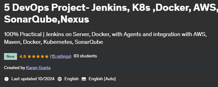Pictures · 5 DevOps Project- Jenkins, K8s ,Docker, AWS, SonarQube,Nexus 2024-9