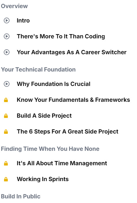Course topics · Jointaro — Break Into Tech And Become A Software Engineer 2024-10