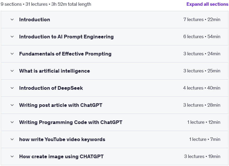 Course topics · AI Prompt Engineering: From Basics to Mastery Course 2023-1