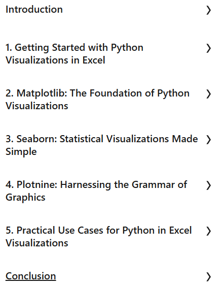 Course topics · LinkedIn — Data Visualization with Python in Excel 2025-7