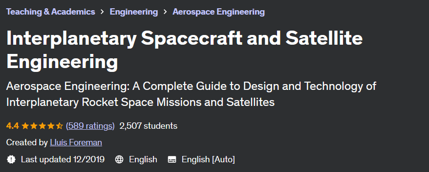 Pictures · Udemy — Interplanetary Spacecraft and Satellite Engineering 2019-12