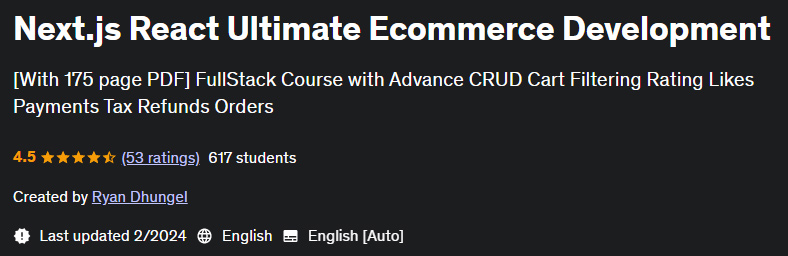 Pictures · Udemy — Next.js React Ultimate Ecommerce Development 2024-2