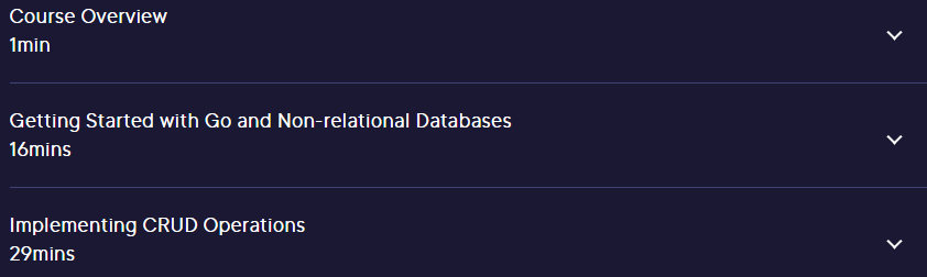 Course topics · Accessing Non-relational Databases in Go 2022-9