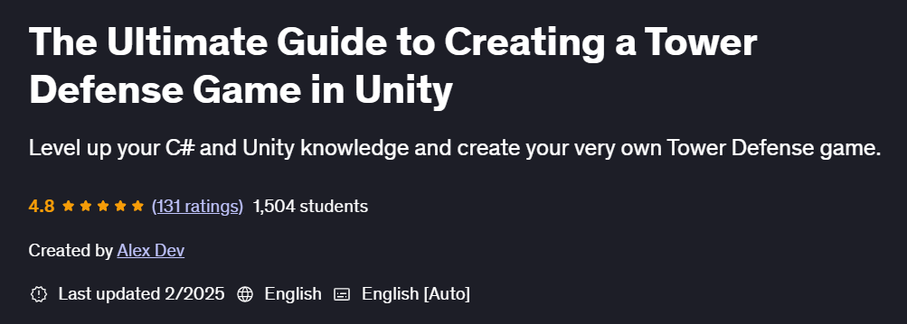 Pictures · Udemy — The Ultimate Guide to Creating a Tower Defense Game in Unity 2025-2