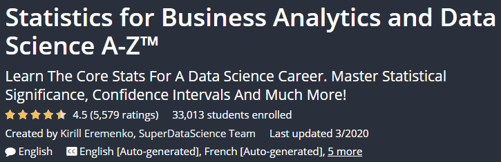 Pictures · Udemy — Statistics for Business Analytics and Data Science A-Z™ 2020-2