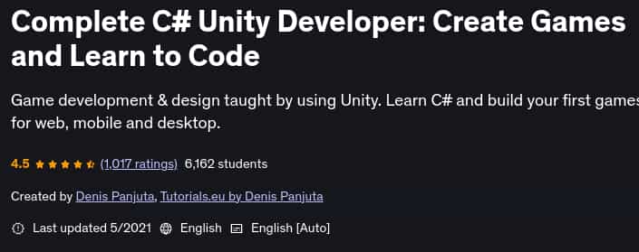 Pictures · Udemy — Complete C# Unity Developer: Create Games and Learn to Code 2019-5