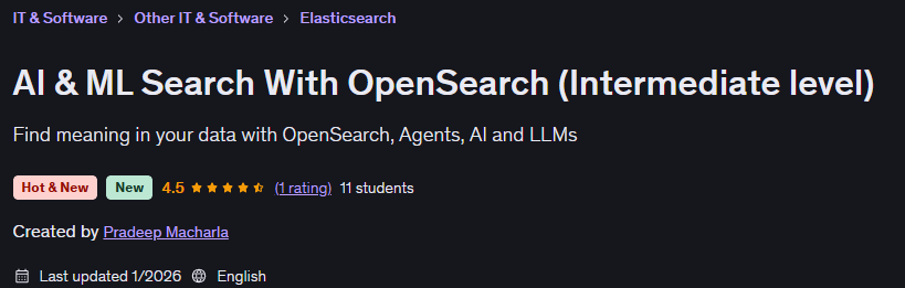 Pictures · AI & ML Search With OpenSearch (Intermediate level) 2026-1