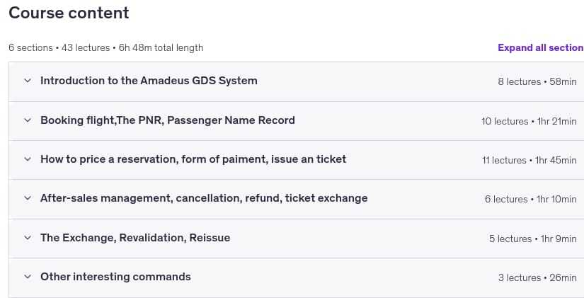 موضوعات الدورة · تعرّف Amadeus GDS l خطوة بخطوة 2026-3