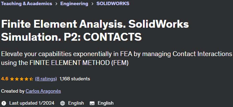 Pictures · Finite Element Analysis. SolidWorks Simulation. P2: CONTACTS 2024-1