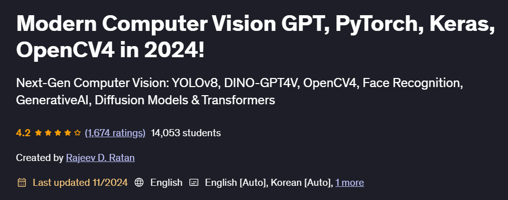 Pictures · Udemy — Modern Computer Vision GPT, PyTorch, Keras, OpenCV4 in 2024! 2024-11