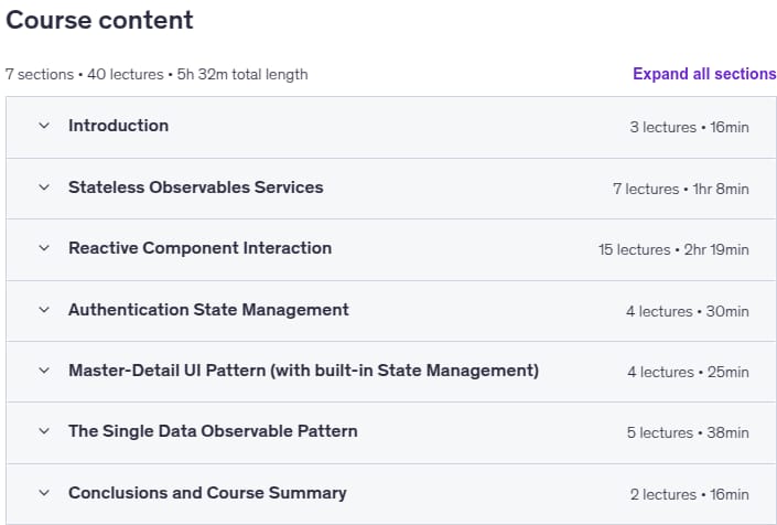 Course topics · Reactive Angular Course (with RxJs, Angular 20) 2025-10
