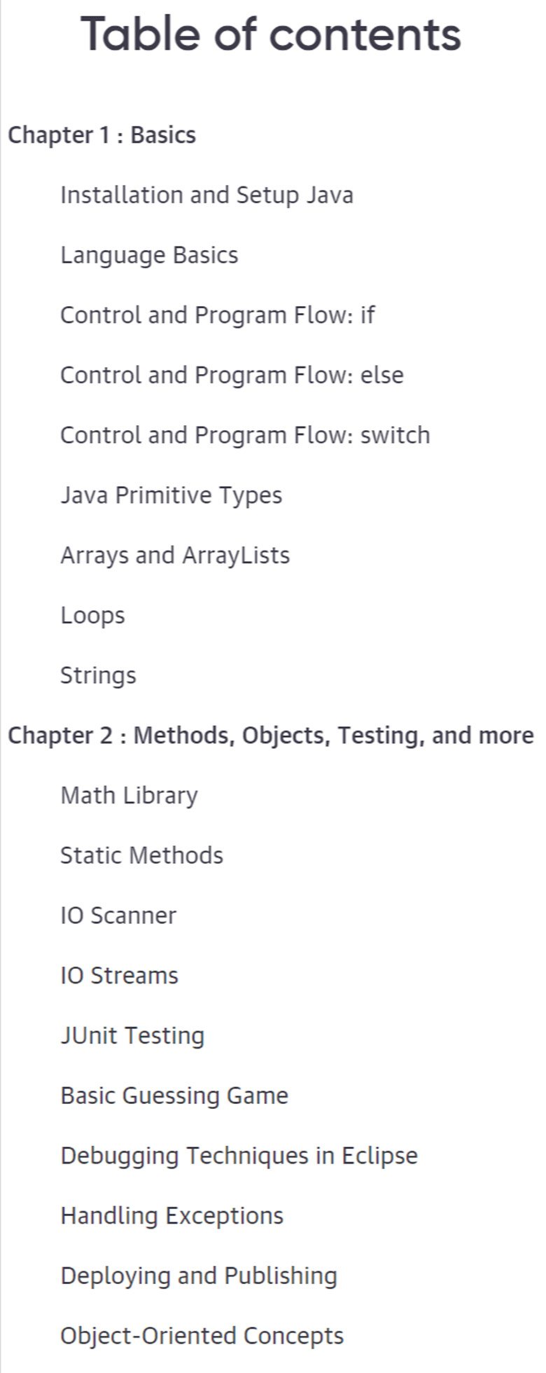 Course topics · Oreilly – Object Oriented Java 2020-4