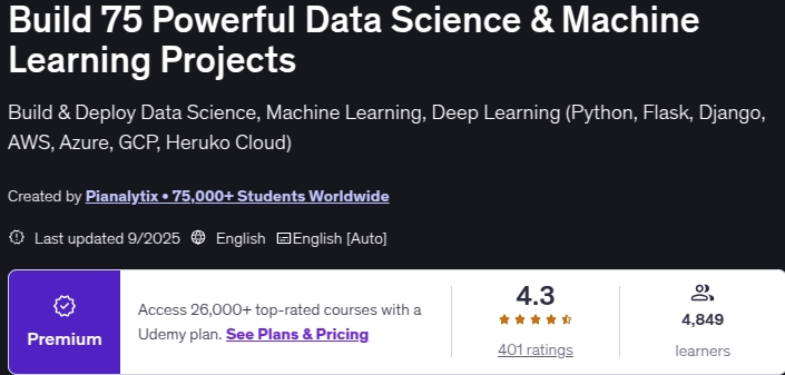 Pictures · Udemy — Build 75 Powerful Data Science & Machine Learning Projects 2025-9