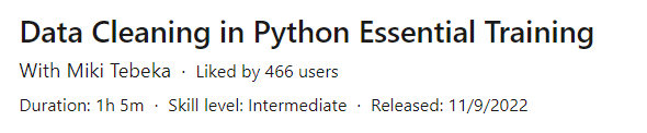 Pictures · Data Cleaning in Python Essential Training 2022-11
