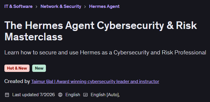 이미지 · Hermes 에이전트 사이버 보안 & 위험 종합 강좌 2026-7