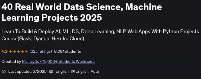 Pictures · Udemy — 40 Real World Data Science, Machine Learning Projects 2025 2025-6