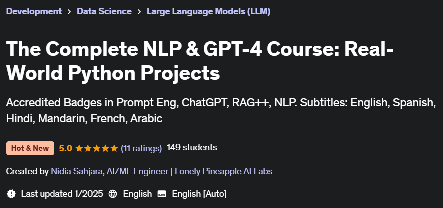 Pictures · Udemy — The Complete NLP & GPT-4 Course: Real-World Python Projects 2024-11