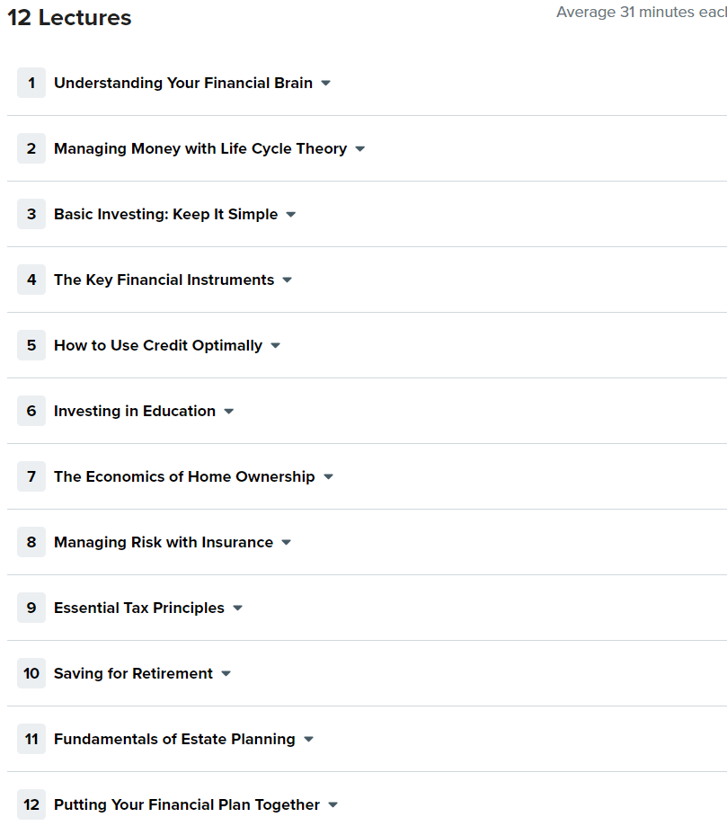 Course topics · TheGreatCourses — Money Management Skills 2021-5