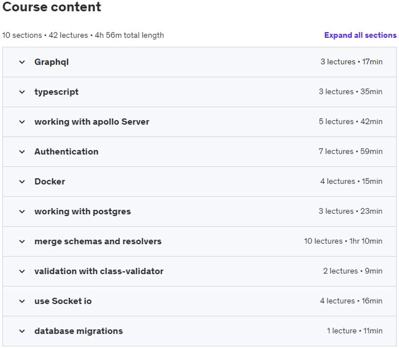 Course topics · GraphQL with Apollo and Express: A Hands-On Approach 2023-3