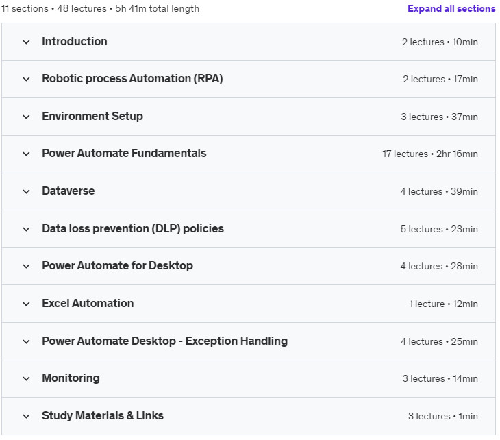 Course topics · PL-500 Microsoft Power Automate RPA Developer BootCamp 2023-10