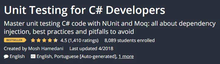 Pictures · Unit Testing for C# Developers 2018-4