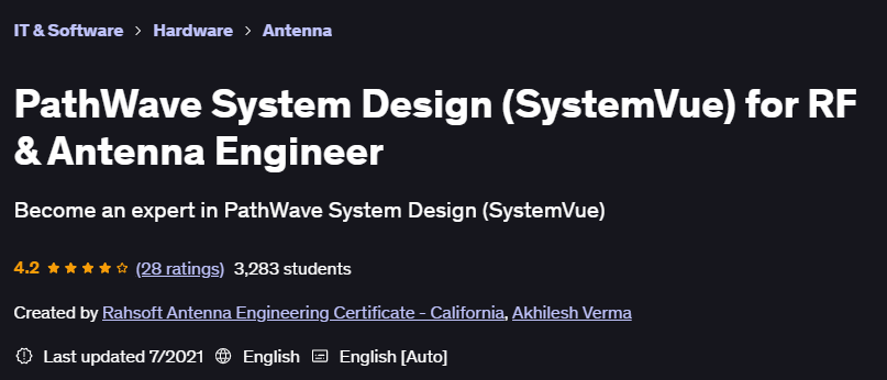 Pictures · Udemy — PathWave System Design (SystemVue) for RF & Antenna Engineer 2021-7