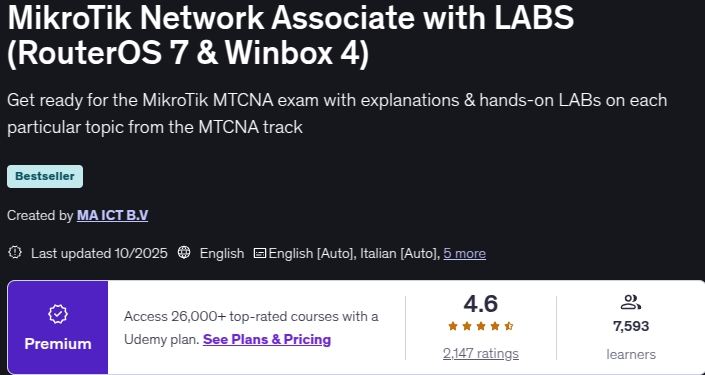 Imágenes · MicroTik Network Associate con LABS (RouterOS) 7 y Winbox 4) 2025-10