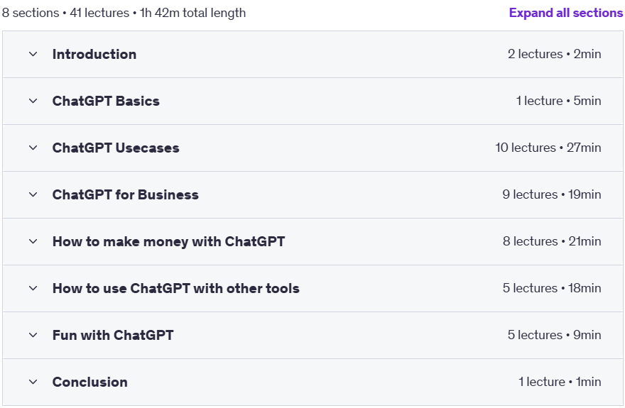 Course topics · ChatGPT Masterclass for Absolute Beginners! 2023-2